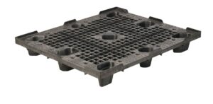 A black plastic grate with holes, resembling a plastic pallet.