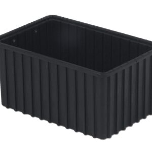 A black rectangular plastic container with ribbed sides, an open top, and AUTO-DRAFT label embossed on its surface.
