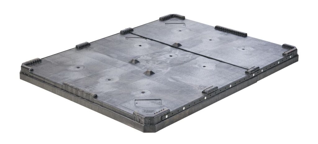 black CHDRT6248 plastic bulk bin lid on white background